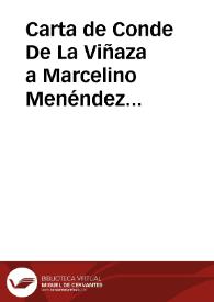 Carta de Conde De La Viñaza a Marcelino Menéndez Pelayo. Zaragoza, 12 febrero 1891