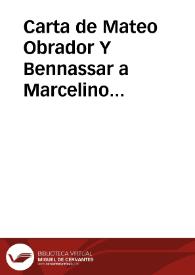 Carta de Mateo Obrador Y Bennassar a Marcelino Menéndez Pelayo. Palma, 24 junio 1962