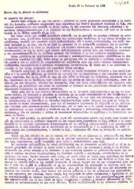 Carta de Fernando Valera a Álvaro de Albornoz. París, 17 de febrero de 1950