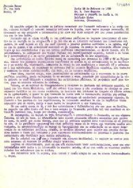 Carta de Joaquín Roger a Juan Segarra. París, 20 de febrereo de 1950