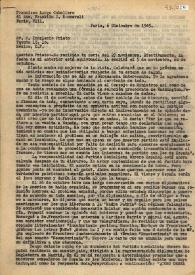 Carta de Francisco Largo Caballero a Indalecio Prieto. París, 6 de diciembre 1945