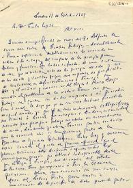 Carta de Indalecio Prieto a Carlos Esplá. Londres, 17 de octubre de 1947