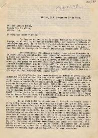Carta de UGT a Carlos Esplá. México D. F., 17 de noviembre de 1948 