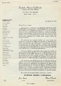 Manifiesto de las Sociedades Hispanas Confederadas. Nueva York, 1 de marzo, 1954