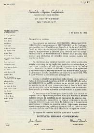 Manifiesto de las Sociedades Hispanas Confederadas. Nueva York, 1 de marzo, 1954