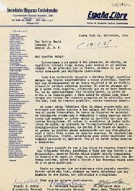 Carta de las Sociedades Hispanas Confederadas a Carlos Esplá. Nueva York, 14 de diciembre de 1964