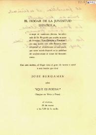 Conferencia de José Bergamín en el Hogar de la Juventud Española