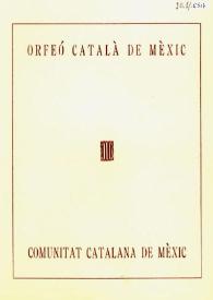 Orfeó Català de Mèxic. Homenaje a Companys