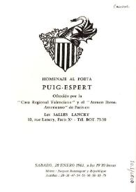Homenaje al poeta Puig-Espert