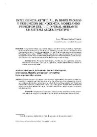 Inteligencia Artificial, 'In Dubio Pro Reo' y Presunción de Inocencia. Modelando principios del juicio penal mediante un sistema argumentativo
