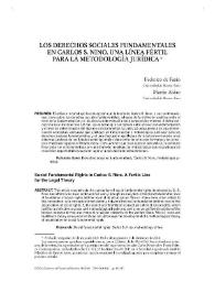 Los derechos sociales fundamentales en Carlos S. Nino. Una línea fértil para la metodología jurídica