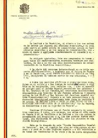 Carta del Comité Ejecutivo del Frente Democrático Español a Esplá. Veracruz, 17 de junio de 1944