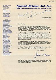 Carta de James F. Farrell a Esplá. 9 de Diciembre de 1954
