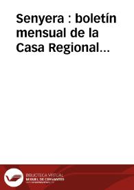 Senyera : boletín mensual de la Casa Regional Valenciana