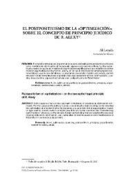El postpositivismo de la 'optimización': sobre el concepto de principio jurídico de R. Alexy