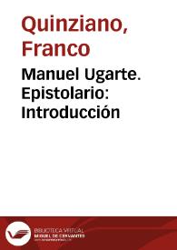 Manuel Ugarte. Epistolario: Introducción