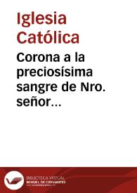 Corona a la preciosísima sangre de Nro. señor Jesuscristo