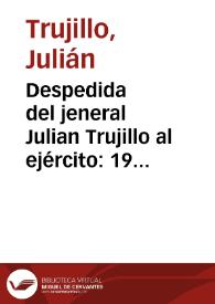 Despedida del jeneral Julian Trujillo al ejército: 19 de Diciembre de 1877