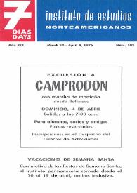 7 días = 7 days : boletín del Instituto de Estudios Norteamericanos, Barcelona. Núm. 583,  del 29 marzo al 9 de abril de 1976