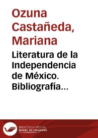 Literatura de la Independencia de México. Bibliografía