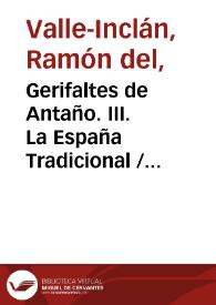 Gerifaltes de Antaño. III. La España Tradicional 