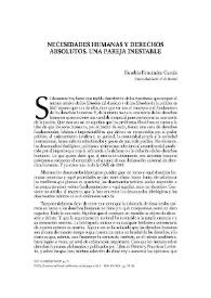 Necesidades humanas y derechos absolutos. Una pareja inestable