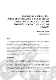 Transició, aberració... pseudofotogrames de la societat postcomunista en el cinema romanès de començament de mil·leni