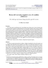 Retos del turismo español ante el cambio climático