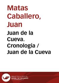 Juan de la Cueva. Cronología