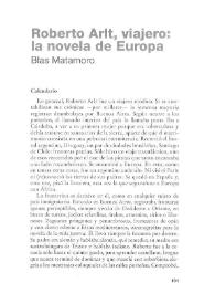 Roberto Arlt, viajero: la novela de Europa
