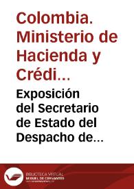 Exposición del Secretario de Estado del Despacho de Hacienda al Congreso Constitucional de 1855