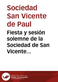 Fiesta y sesión solemne de la Sociedad de San Vicente de Paúl de Rionegro