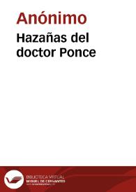 Hazañas del doctor Ponce