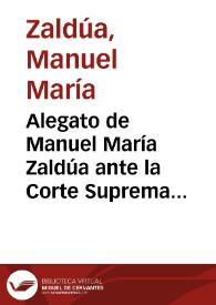 Alegato de Manuel María Zaldúa ante la Corte Suprema Federal: sobre nulidad de la actuación en el juicio ejecutivo de Magadalena Vásquez