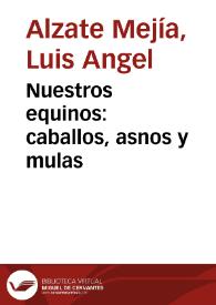 Nuestros equinos: caballos, asnos y mulas