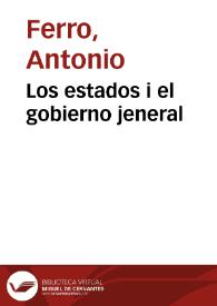 Los estados i el gobierno jeneral