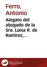 Alegato del abogado de la Sra. Luisa R. de Ramírez, ante la Suprema Corte de la Confederación