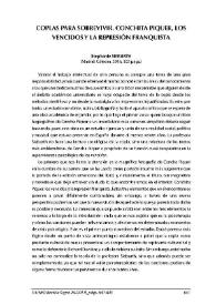 Stephanie Sieburth: 'Coplas para sobrevivir. Conchita Piquer, los vencidos y la represión franquista'. Madrid: Cátedra, 2016, 302 págs. [Reseña]