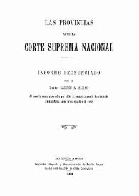 Las Provincias ante la Corte Suprema Nacional