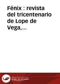 Fénix : revista del tricentenario de Lope de Vega, 1635-1935