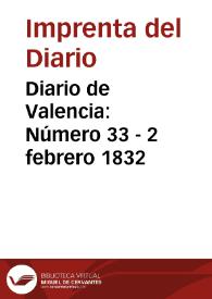 Diario de Valencia: Número 33 - 2 febrero 1832