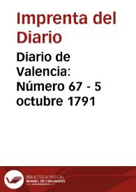 Diario de Valencia: Número 67 - 5 octubre 1791
