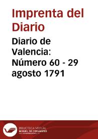 Diario de Valencia: Número 60 - 29 agosto 1791