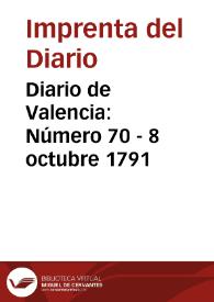 Diario de Valencia: Número 70 - 8 octubre 1791