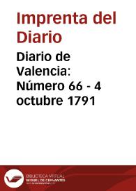 Diario de Valencia: Número 66 - 4 octubre 1791