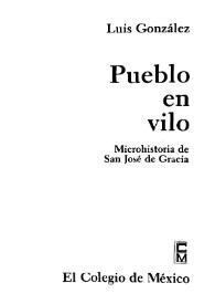 Pueblo en vilo: microhistoria de San José de Gracia