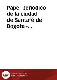 Papel periódico de la ciudad de Santafé de Bogotá - No. 84