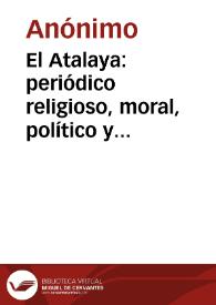 El Atalaya: periódico religioso, moral, político y filosófico