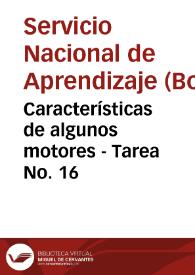 Características de algunos motores - Tarea No. 16
