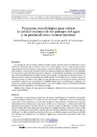 Propuesta metodológica para valorar la calidad escénica de los paisajes del agua y su potencial como recurso turístico